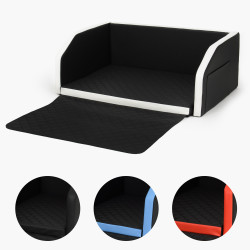 Transporteur de voiture pour le chien - lit de coffre avec matelas 100x70 cm et ceinture de sécurité